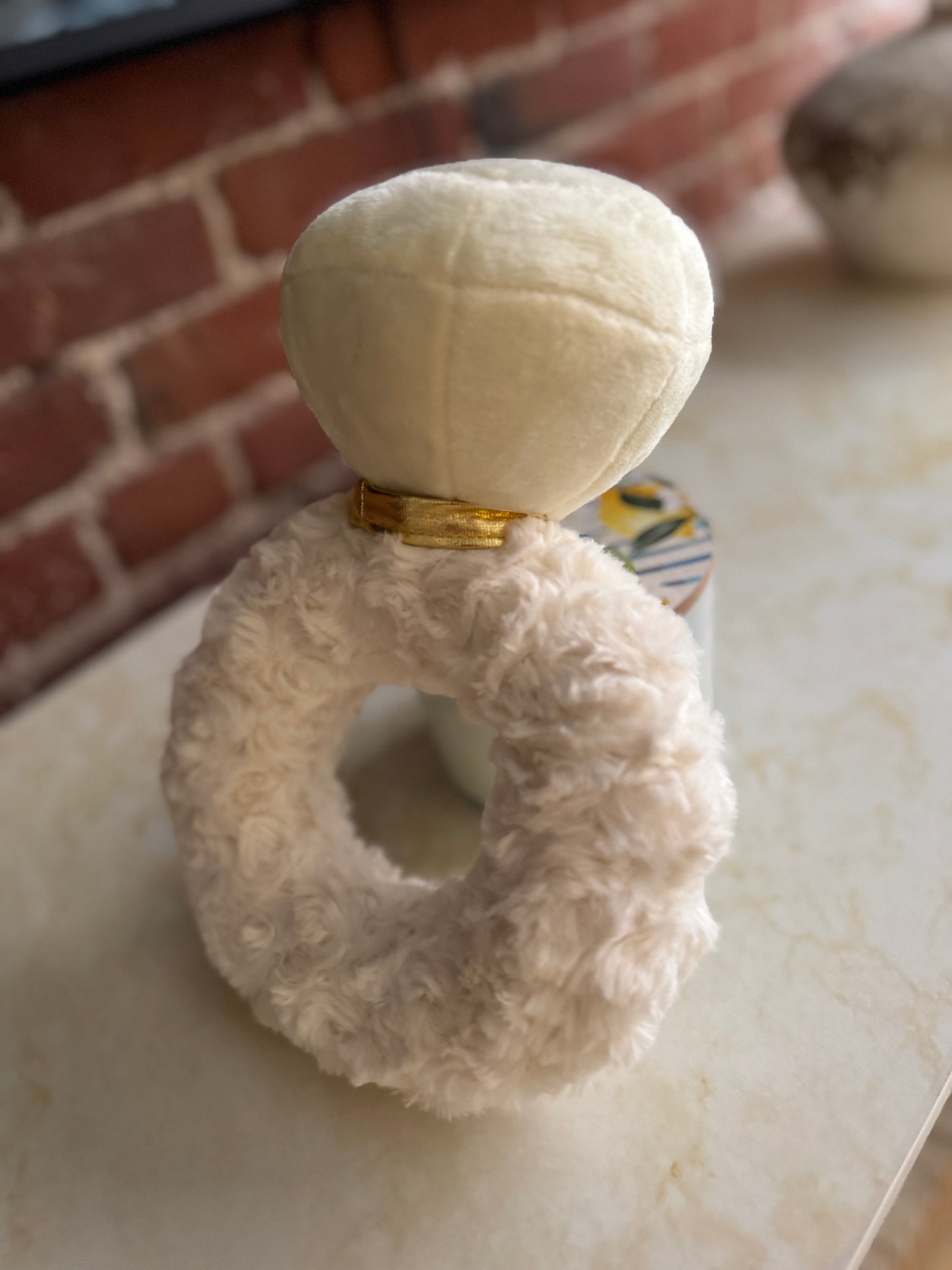Ivory diamond plush dog pet toy for weddings and engagements
