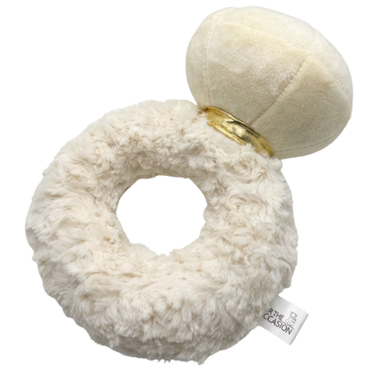 Ivory diamond plush dog toy for weddings and engagements