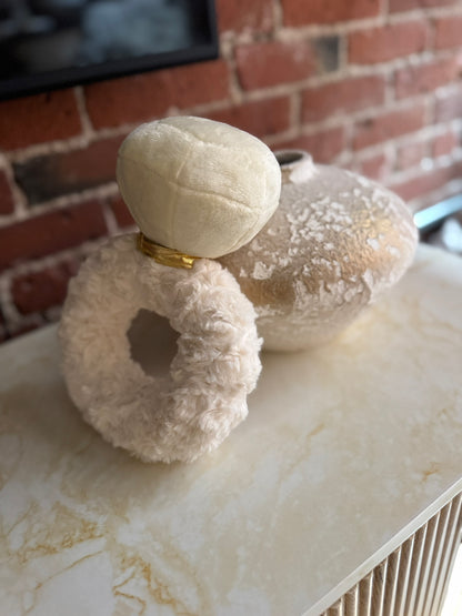 Aesthetic wedding pet toy - The Ivory diamond ring plush by Fur the Occasion